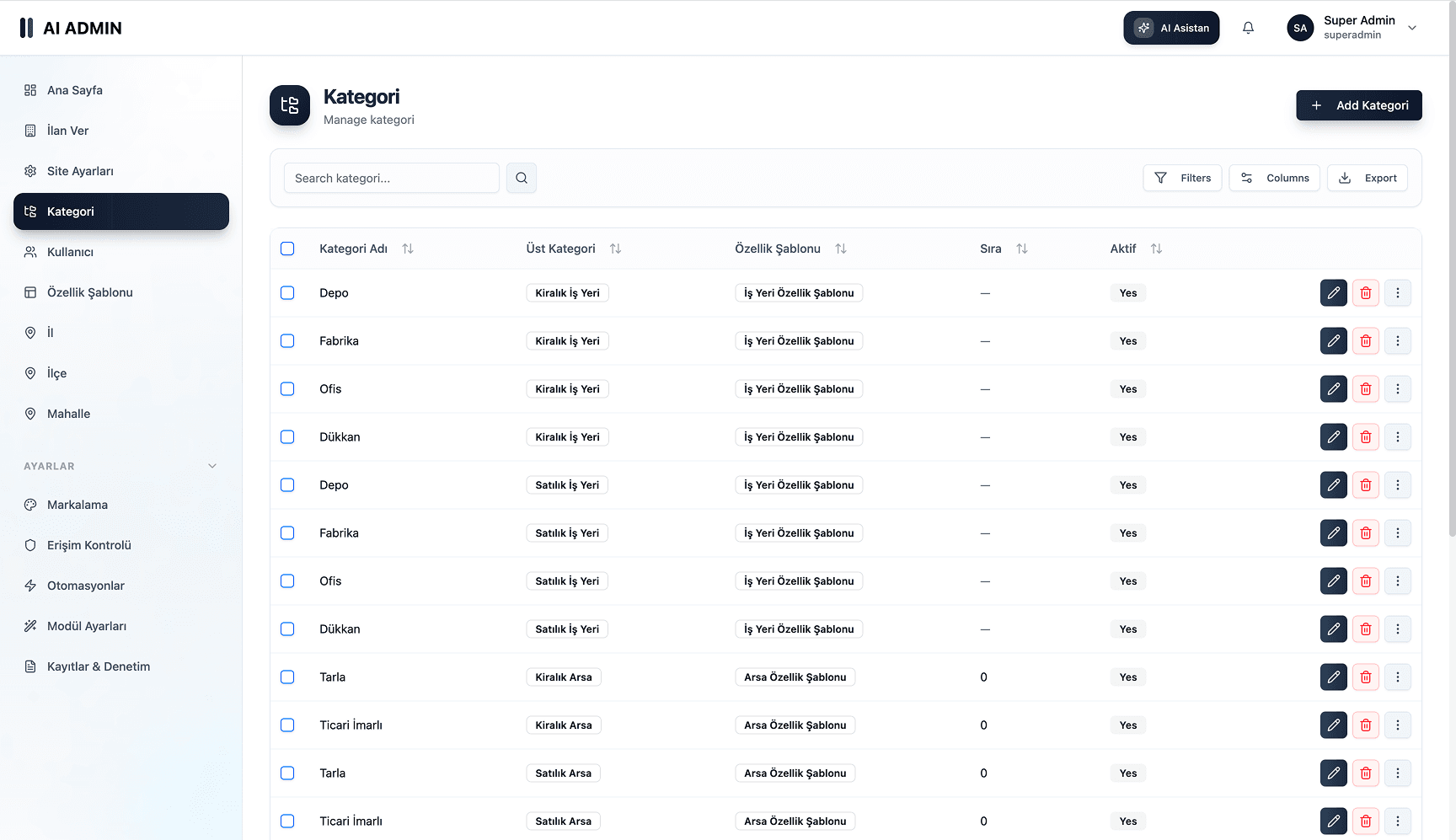 AI Admin Panel